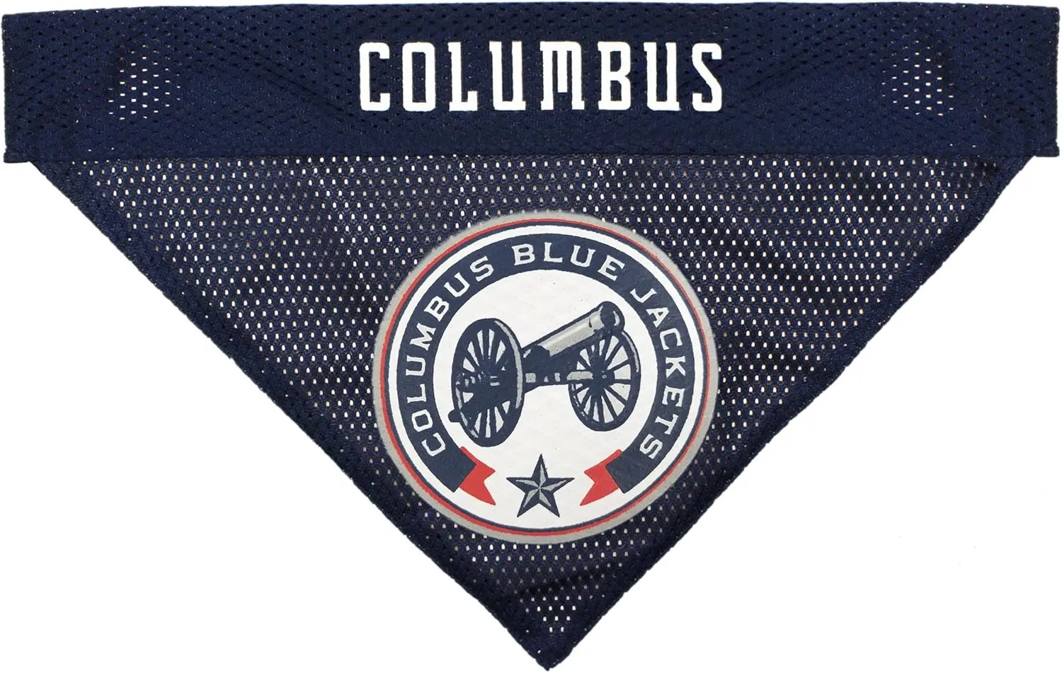 Pets First NHL Columbus Blue Jackets Reversible Dog & Cat Bandana, Small/Medium, Blue, Poly-Cotton, Mesh, Modern, Unisex, All Seasons, Machine Wash, Pull Over, Small/Large, Bandana
