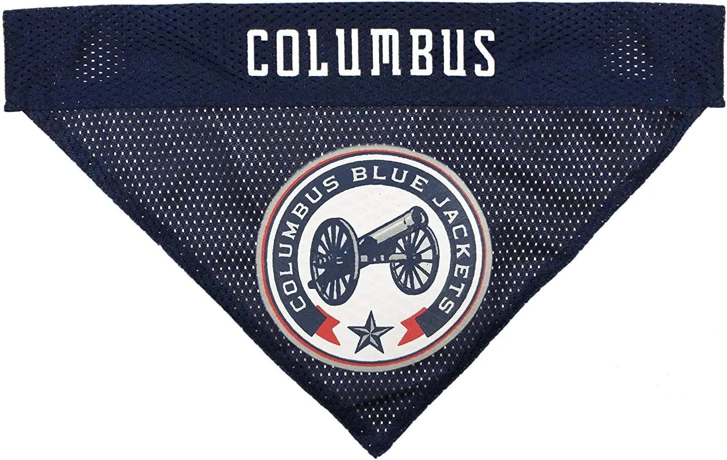 Pets First NHL Columbus Blue Jackets Reversible Dog & Cat Bandana, Small/Medium, Blue, Poly-Cotton, Mesh, Modern, Unisex, All Seasons, Machine Wash, Pull Over, Small/Large, Bandana