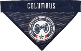 Pets First NHL Columbus Blue Jackets Reversible Dog & Cat Bandana, Small/Medium, Blue, Poly-Cotton, Mesh, Modern, Unisex, All Seasons, Machine Wash, Pull Over, Small/Large, Bandana