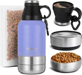 Portable Dog Water Bottle w/ Bowls, Dog Travel Water Dispenser (Lavender, 32 OZ)