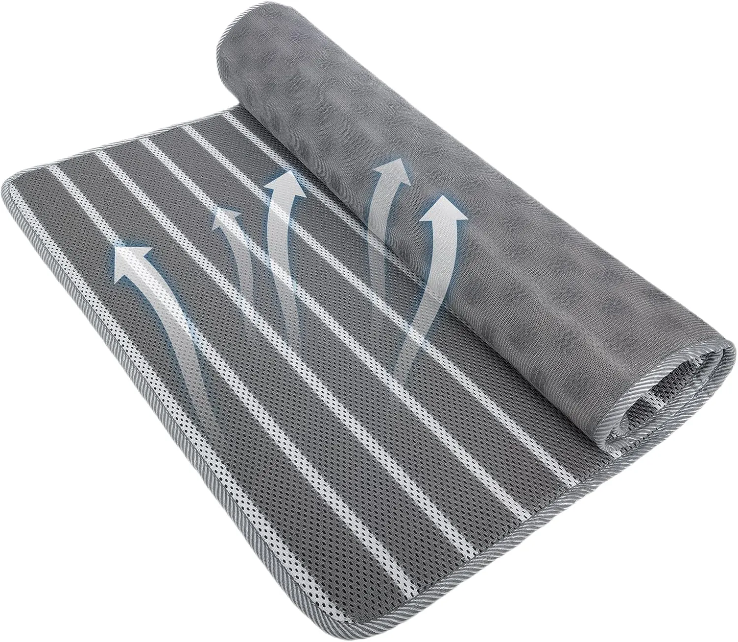 REEZEIVI Breathable Dog Crate mat with Anti-Slip Bottom,3D air mesh Pet Crate pad,Non-stuffy Dog Sleeping mat Bed,pet mat, Machine Washable Pet Mat for Dog Sleeping (30X19, Sliver Grey Mat)