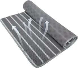 REEZEIVI Breathable Dog Crate mat with Anti-Slip Bottom,3D air mesh Pet Crate pad,Non-stuffy Dog Sleeping mat Bed,pet mat, Machine Washable Pet Mat for Dog Sleeping (30X19, Sliver Grey Mat)