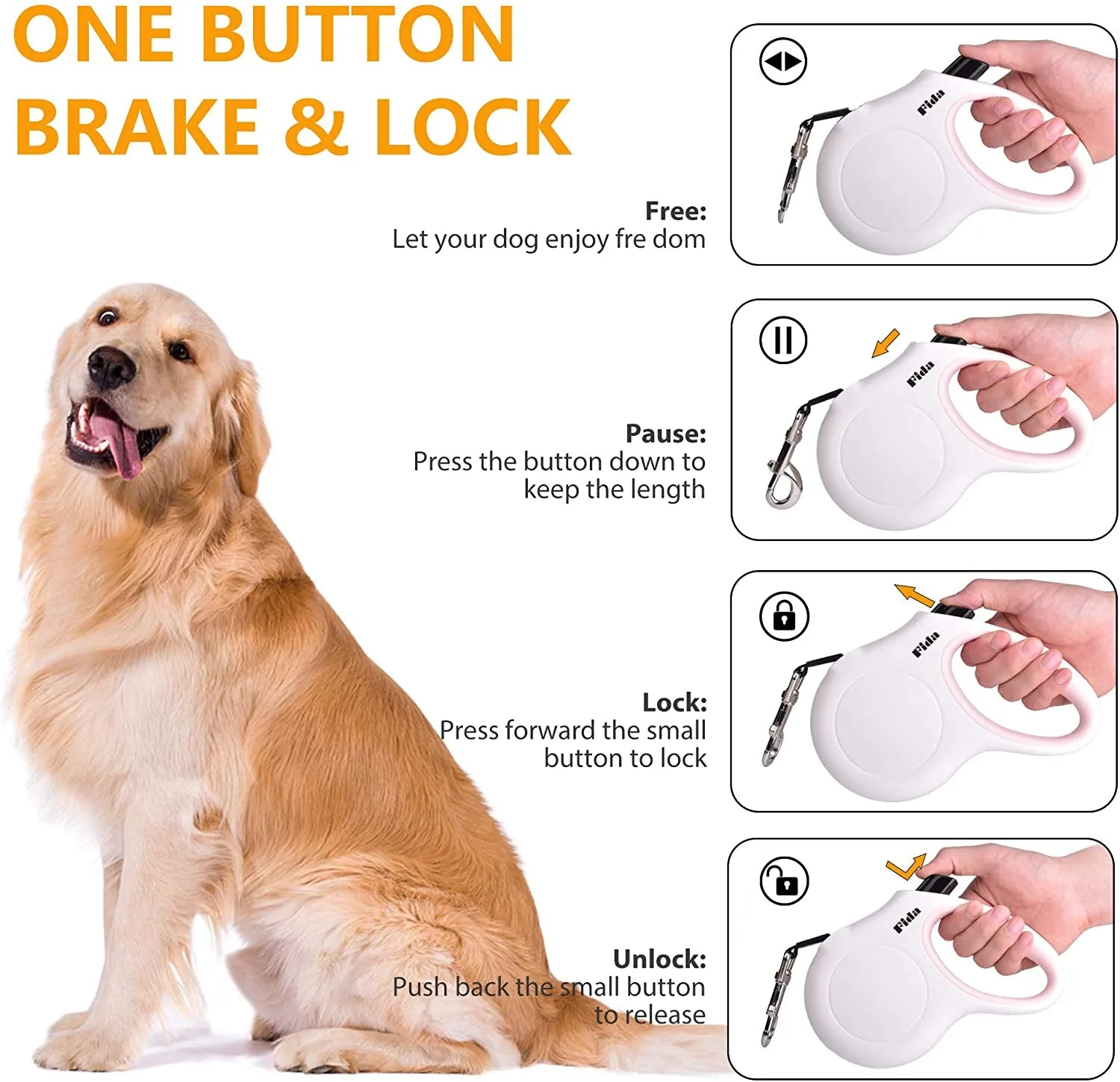 Retractable Leash with Poop Bag Dispenser