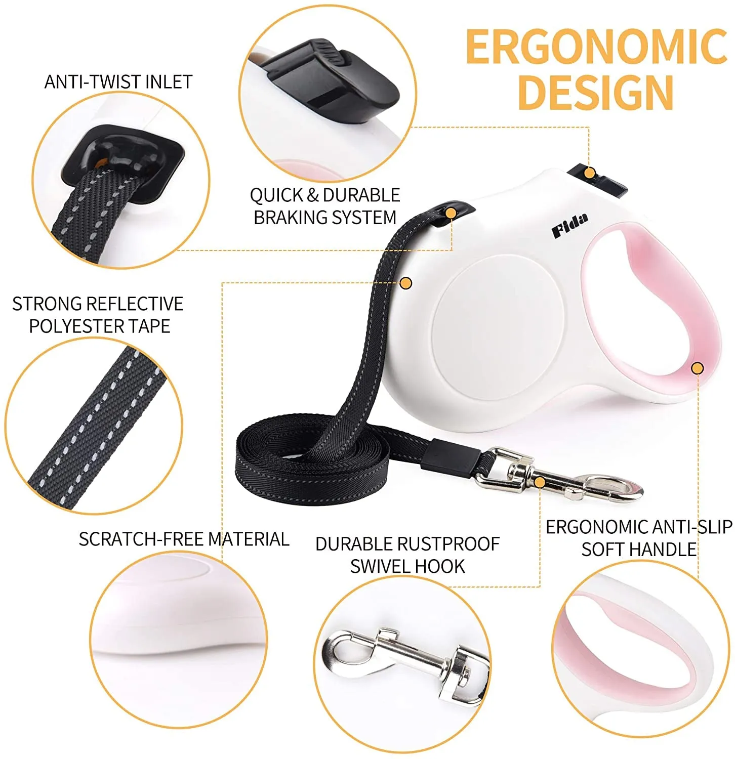 Retractable Leash with Poop Bag Dispenser