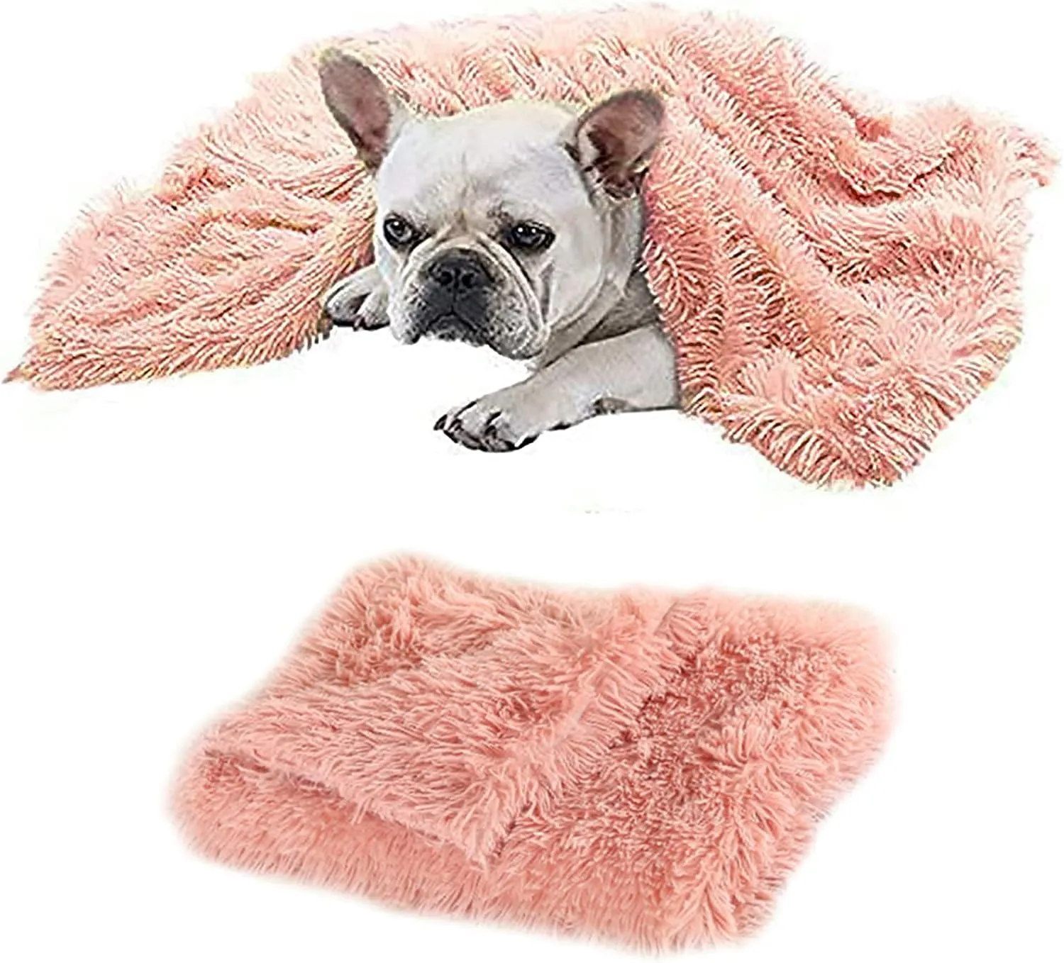 Small Puppy Blanket Dog Cat Blanket Washable Pet Mat 22x14 inches,MIOKY Plush Fuzzy Calming Blanket Super Soft Warm Couch Bed Protects Double Sided Fluffy Fleece Blanket Throw,Pink
