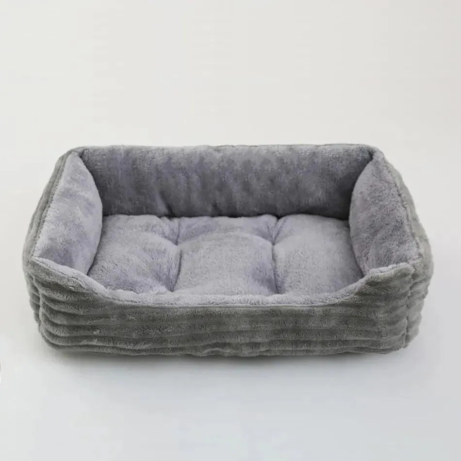 Square Plush Kennel Bed