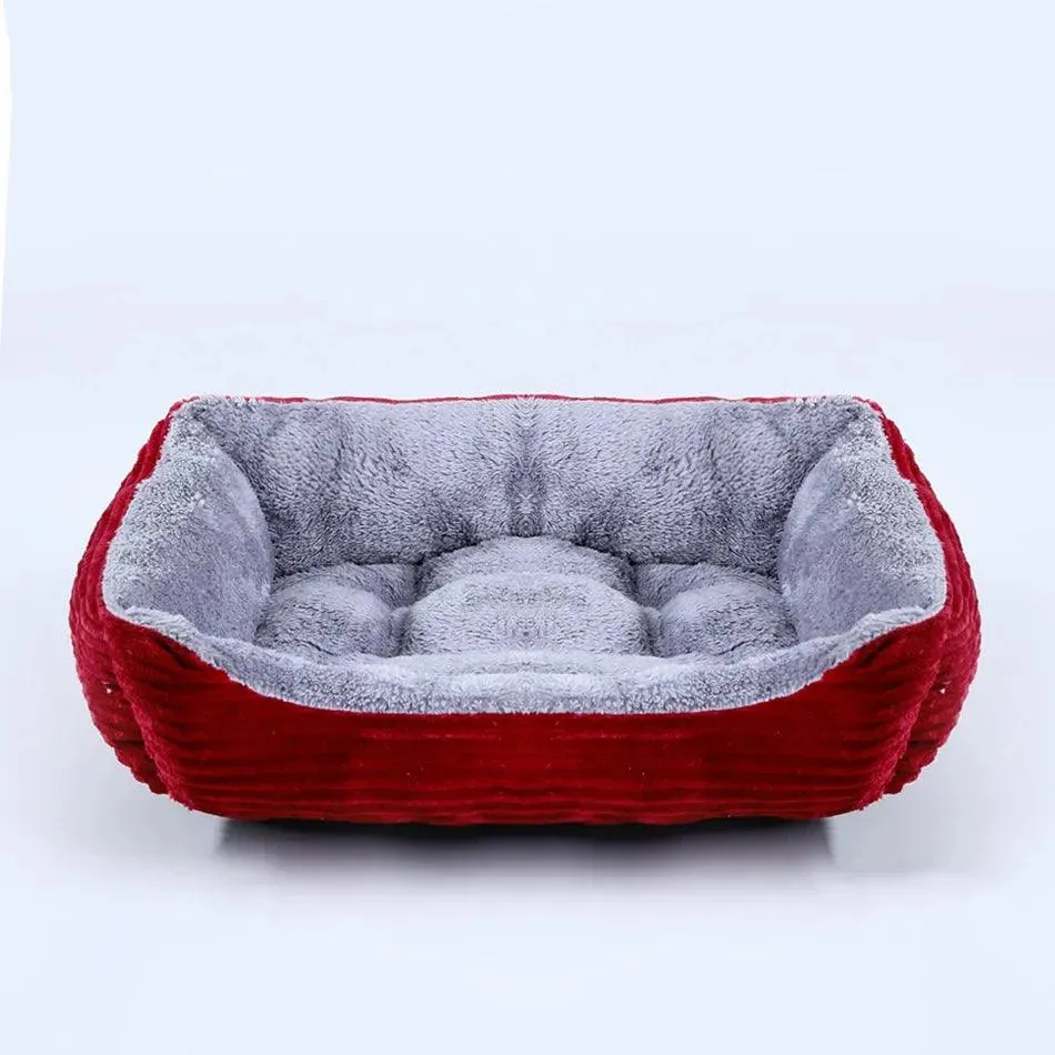 Square Plush Kennel Bed
