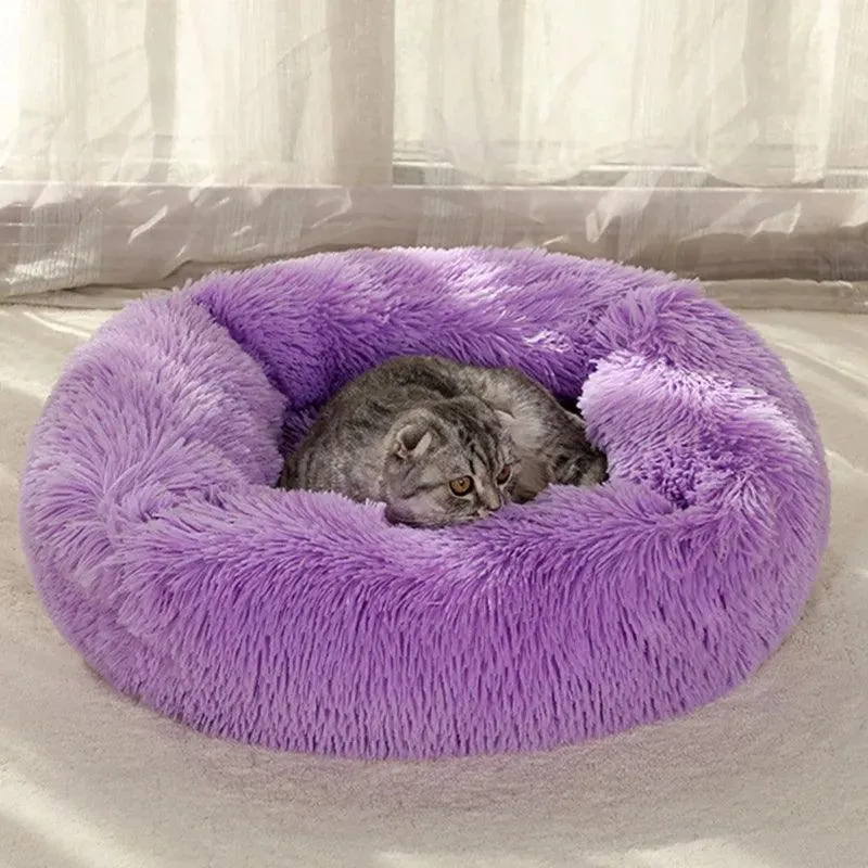 Super Soft Washable Dog Bed - Long Plush Pet Kennel & Velvet Mats for Deep Sleep
