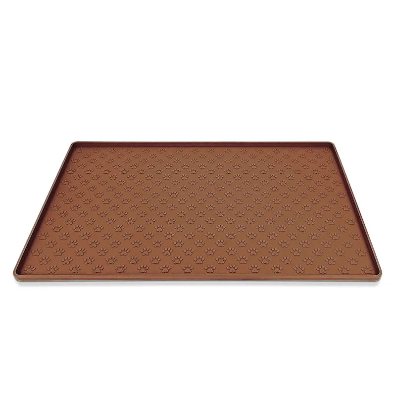 Waterproof Pet Food Placemat for Food and Water bowl - Feed Mat - Cat Dog - Non-Slip Silicone Mat - Pet Bowl Pad Feeder Mats