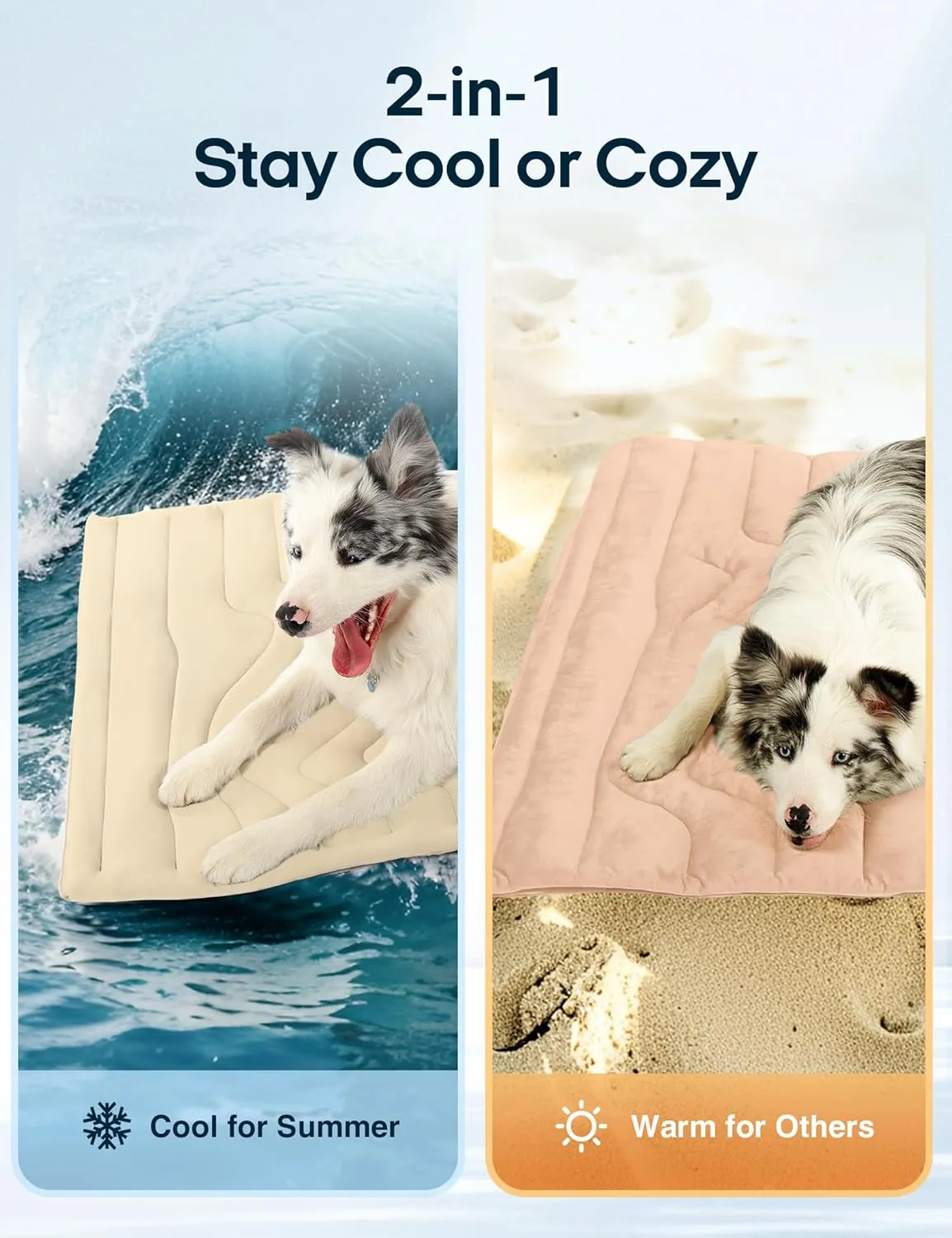 ZonLi Dog Cooling Mat, 20" x 16"Small, Reversible Cooling Pad for Cats & Rabbits (Cool & Warm), Durable & Machine Washable, Pet Mat for Crate, Kennel, Bed, Sofa, Glacier Pink