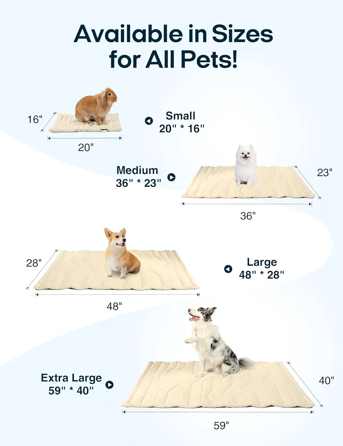 ZonLi Dog Cooling Mat, 20" x 16"Small, Reversible Cooling Pad for Cats & Rabbits (Cool & Warm), Durable & Machine Washable, Pet Mat for Crate, Kennel, Bed, Sofa, Glacier Pink