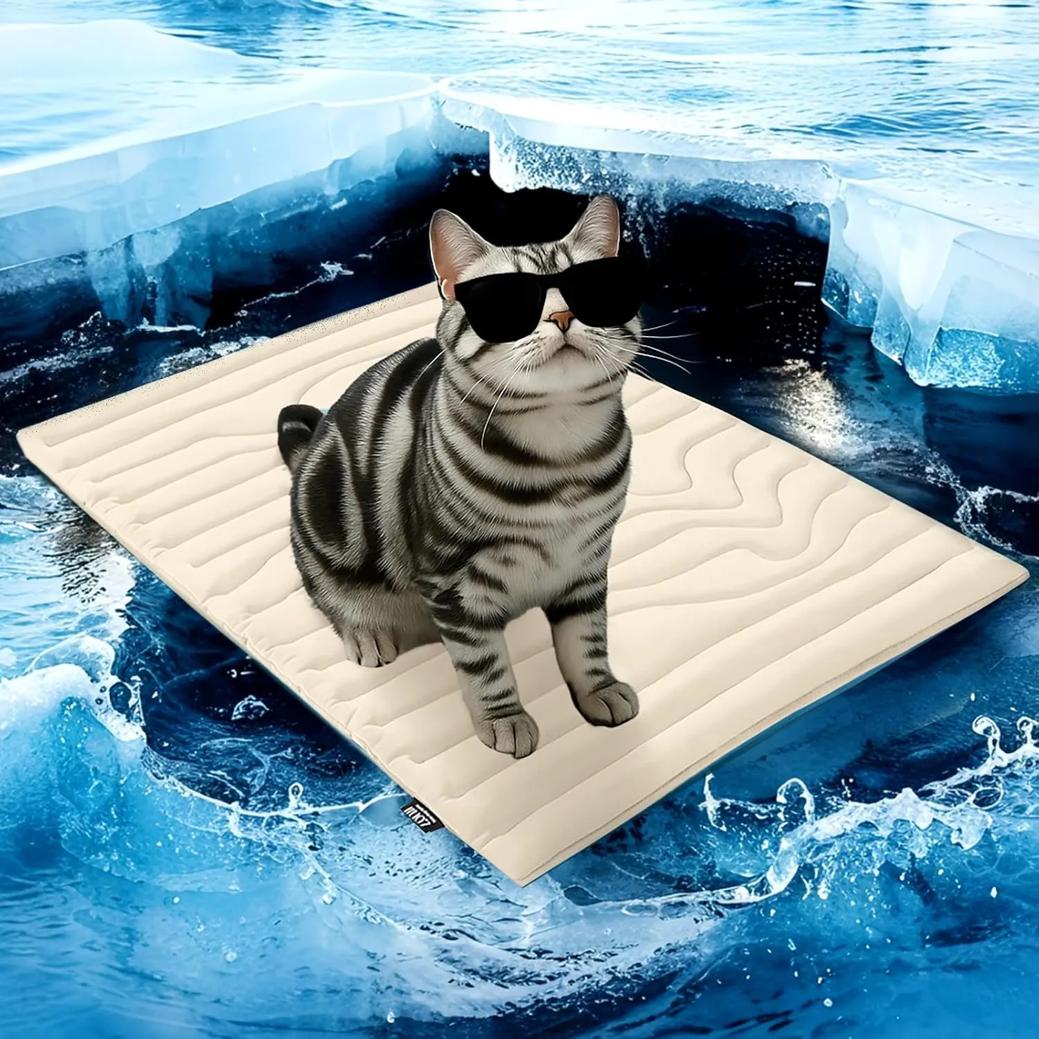 ZonLi Dog Cooling Mat, 20" x 16"Small, Reversible Cooling Pad for Cats & Rabbits (Cool & Warm), Durable & Machine Washable, Pet Mat for Crate, Kennel, Bed, Sofa, Glacier Pink